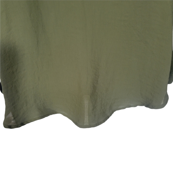 EUC a.n.a Green Long Sleeve Wrap Front Top w/ High-Low Hem - Size S - Picture 6 of 9